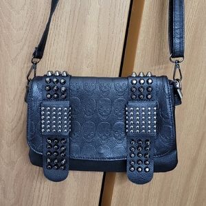 Skull and studs crossbody/shoulder bag